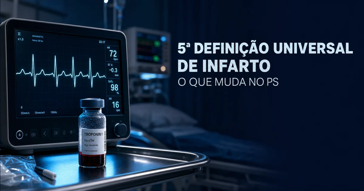 Capa sobre a quinta definição universal de infarto e o que muda no atendimento do PS