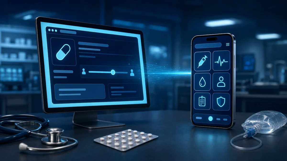 Calculadora de dose online em navegador comparada a aplicativo médico em smartphone