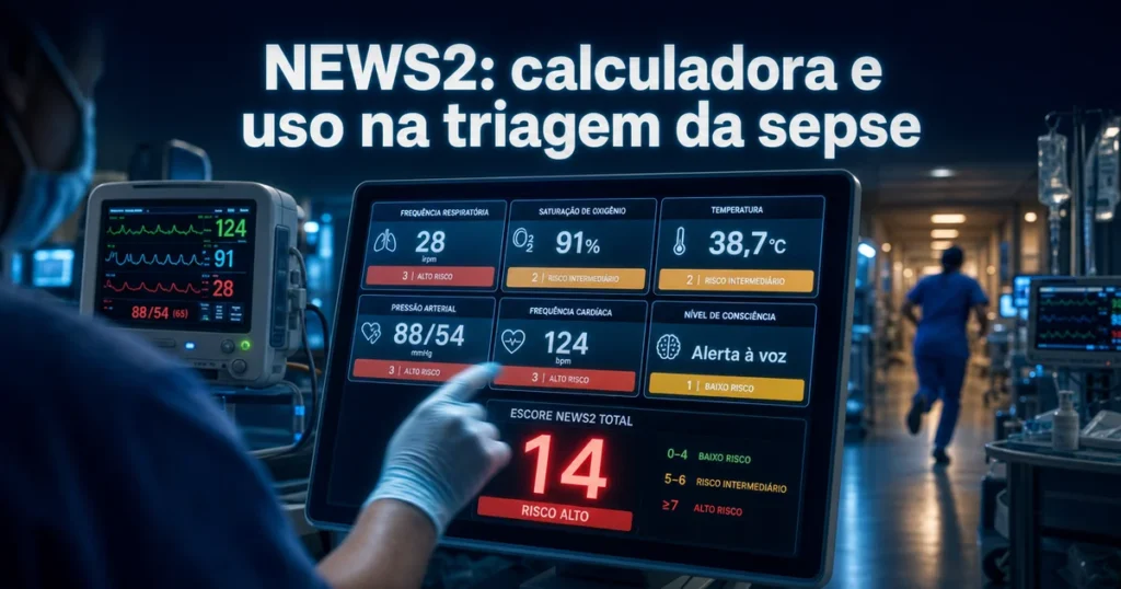 Capa do guia NEWS2: calculadora e uso na triagem da sepse em pronto-socorro