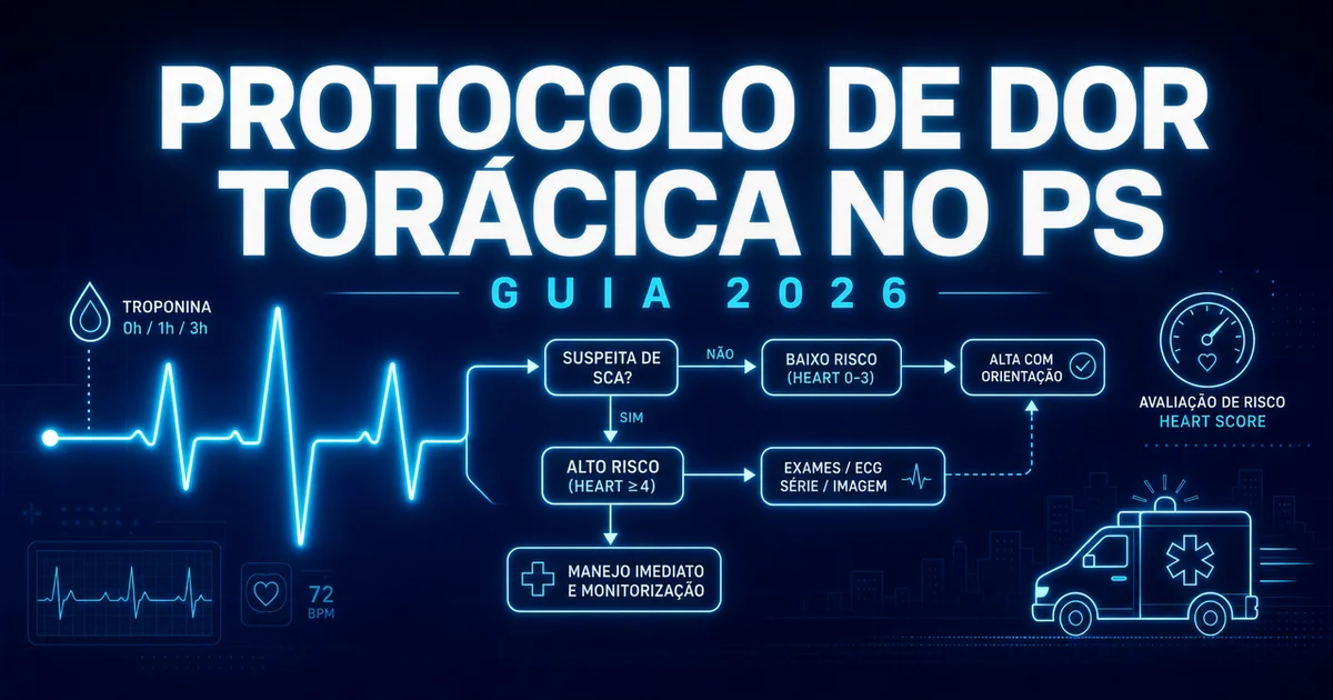 Capa ilustrando o protocolo de dor torácica no PS com ECG e fluxograma clínico