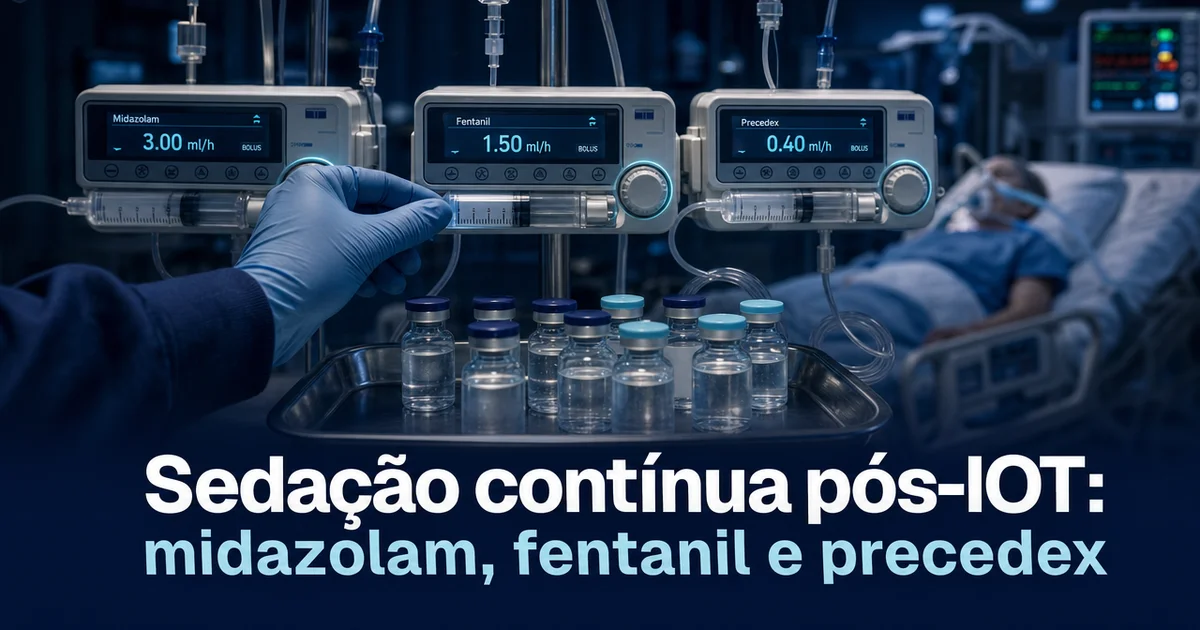 Capa sobre diluição de midazolam e fentanil na sedação contínua pós-IOT em UTI