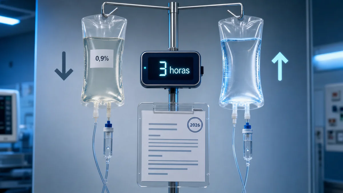 Protocolo de sepse 2026: bolsas de soro e monitor com contagem de 3 horas